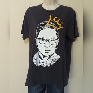 Ruth Bader Ginsburg Novelty Graphic Woman T-Shirt Sz L Gray Icon